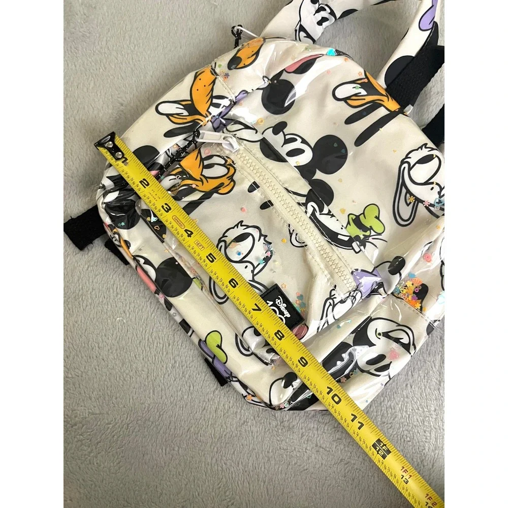 Zara Kids Disney 100 Mickey and Friends Sequin Confetti Backpack White Mini Bag